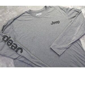 Jeep Men's XXL Long Sleeve Gray Graphic T-Shirt American Tradition Wrangler Logo